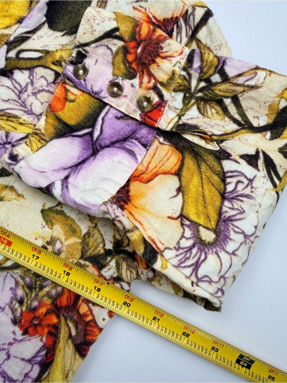 Chico’s 100% Linen Floral Shift Dress Size 1 US 8/10 Botanical Print Cottagecore - Picture 5 of 8